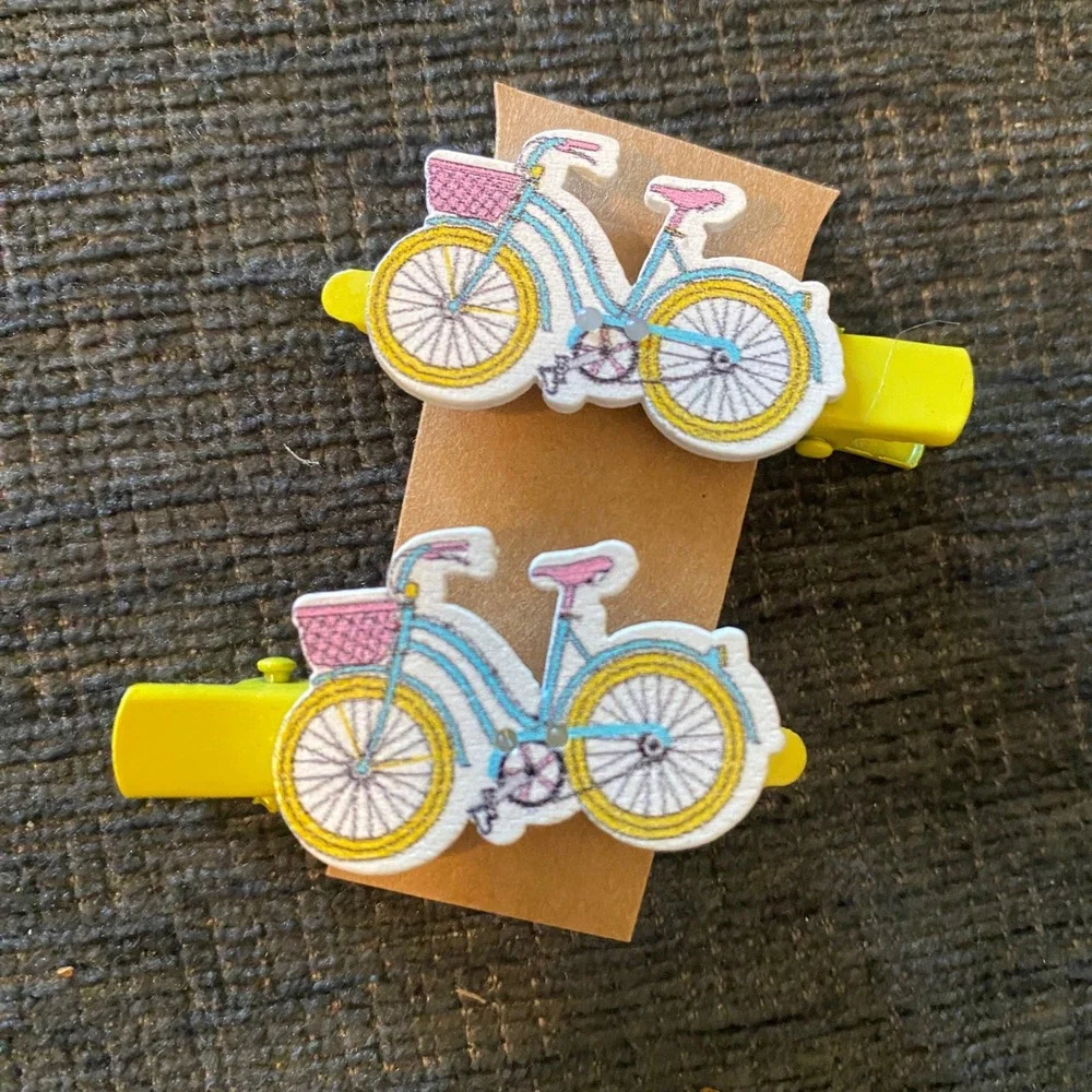 Handmade Hair Clips Kids Multicolor New Assorted Animal Flower Bicycle 16pc